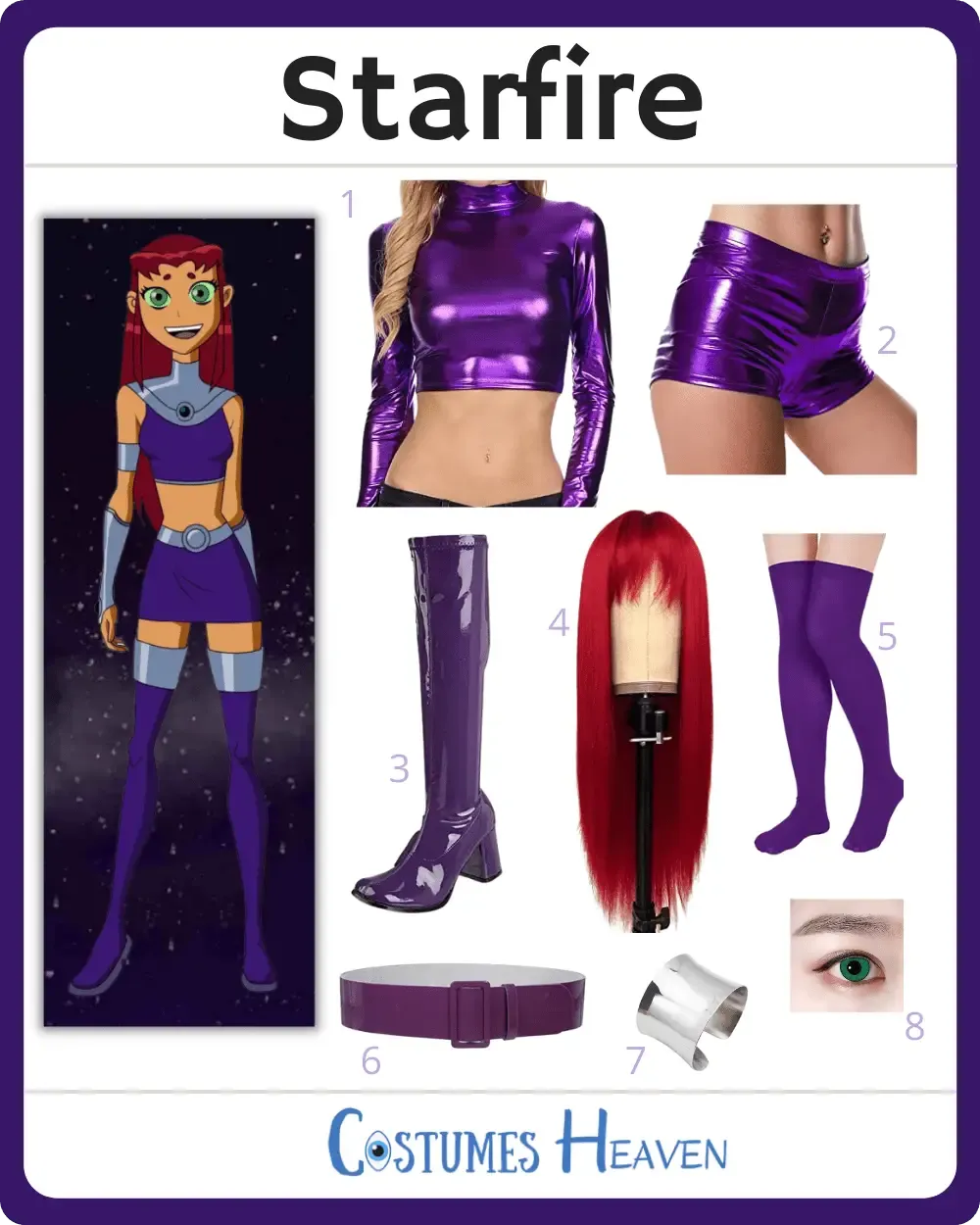 Starfire (Teen Titans) Costume For Cosplay & Halloween 2024
