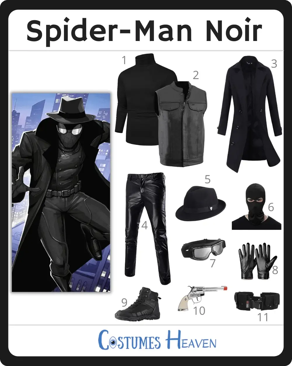 spider-man noir costume