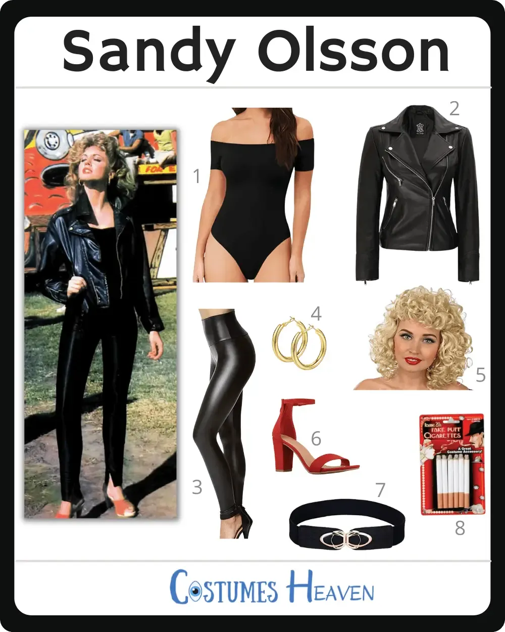 server getuigenis Afstudeeralbum DIY Sandy Grease-kostuum 2023 | Ideeën voor Cosplay en Halloween