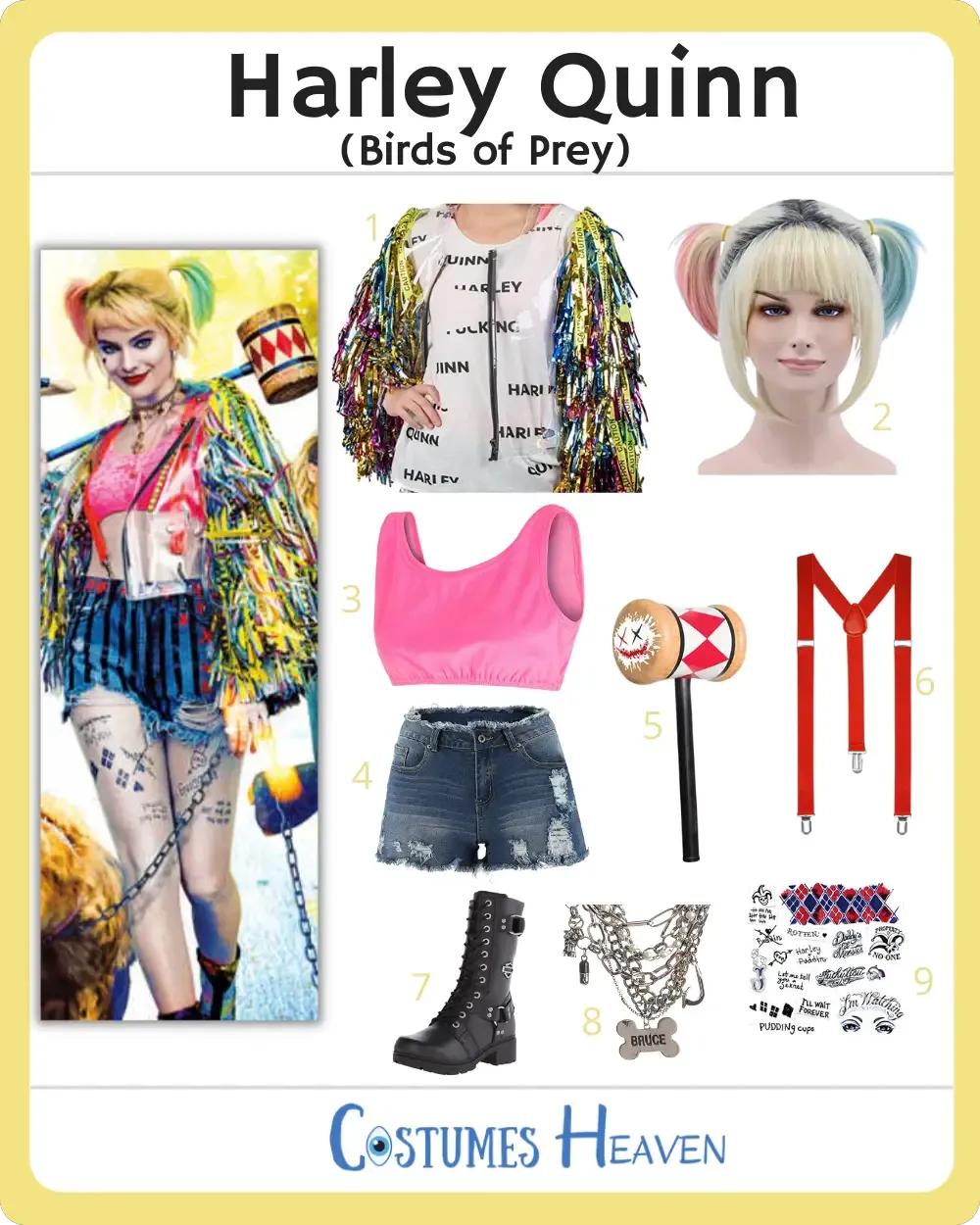 Traje de bricolaje Harley Quinn Birds Of Prey 2023 | Ideas para disfraces y  Halloween