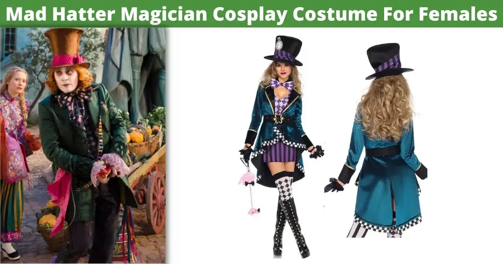 Mad Hatter Magician Cosplay Costume For Females