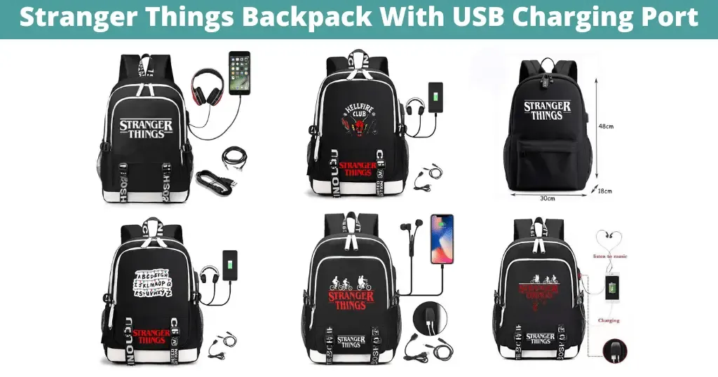 Stranger Things Backpack With USB Charging Port