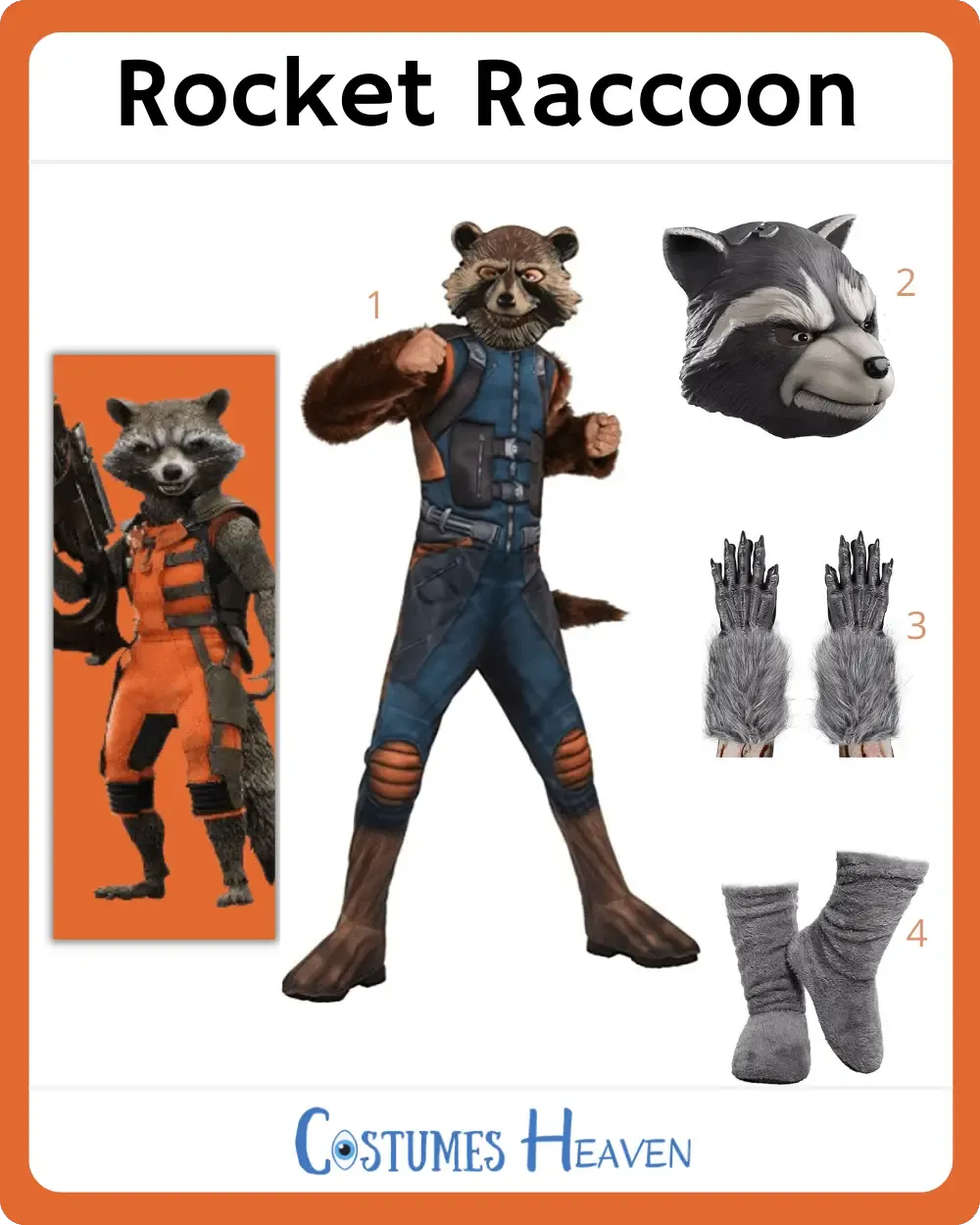 Espectador Heredero Ridículo Ideas de disfraces de Rocket Raccoon DIY [2022] para cosplay y Halloween