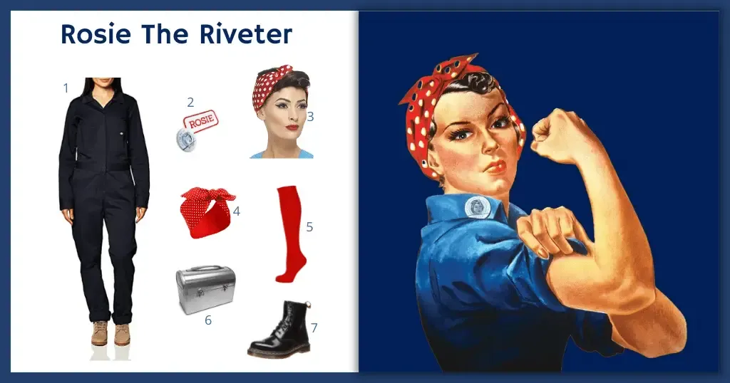 Rosie The Riveter Costume For Cosplay & Halloween 2024