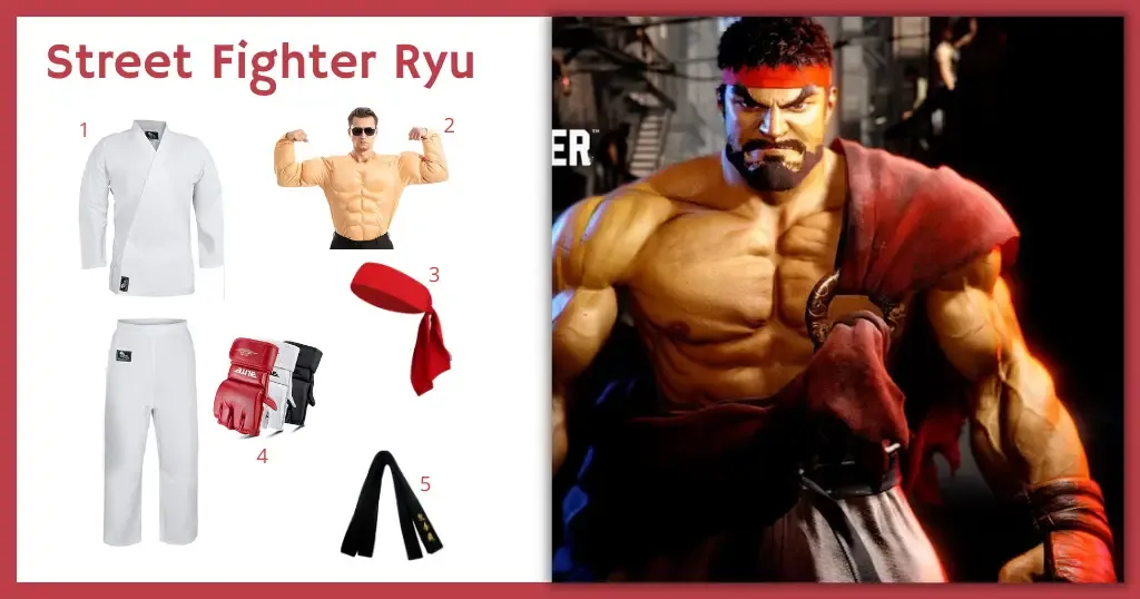 Street Fighter Ryu Costume For Cosplay & Halloween 2024