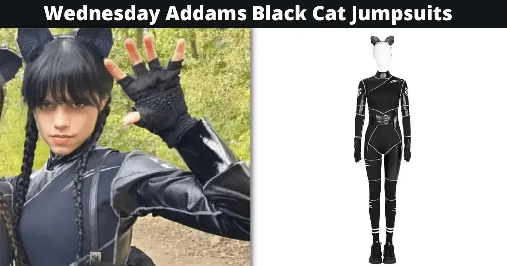 Wednesday Addams Black Cat Jumpsuits