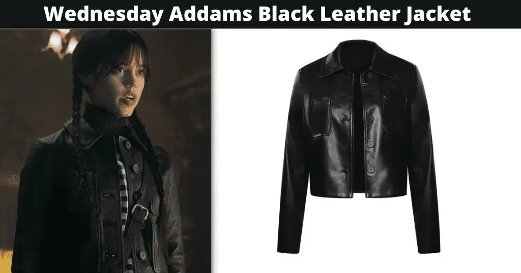 Wednesday Addams Black Leather Jacket