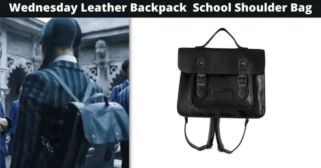 Wednesday Leather Backpack  School Shoulder Bag