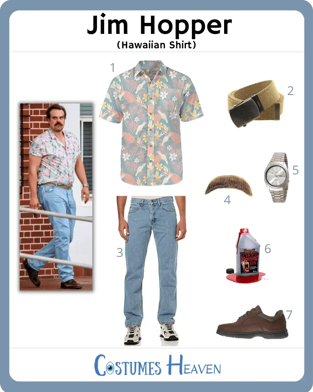 Jim Hopper (Hawaiian Shirt) Costume